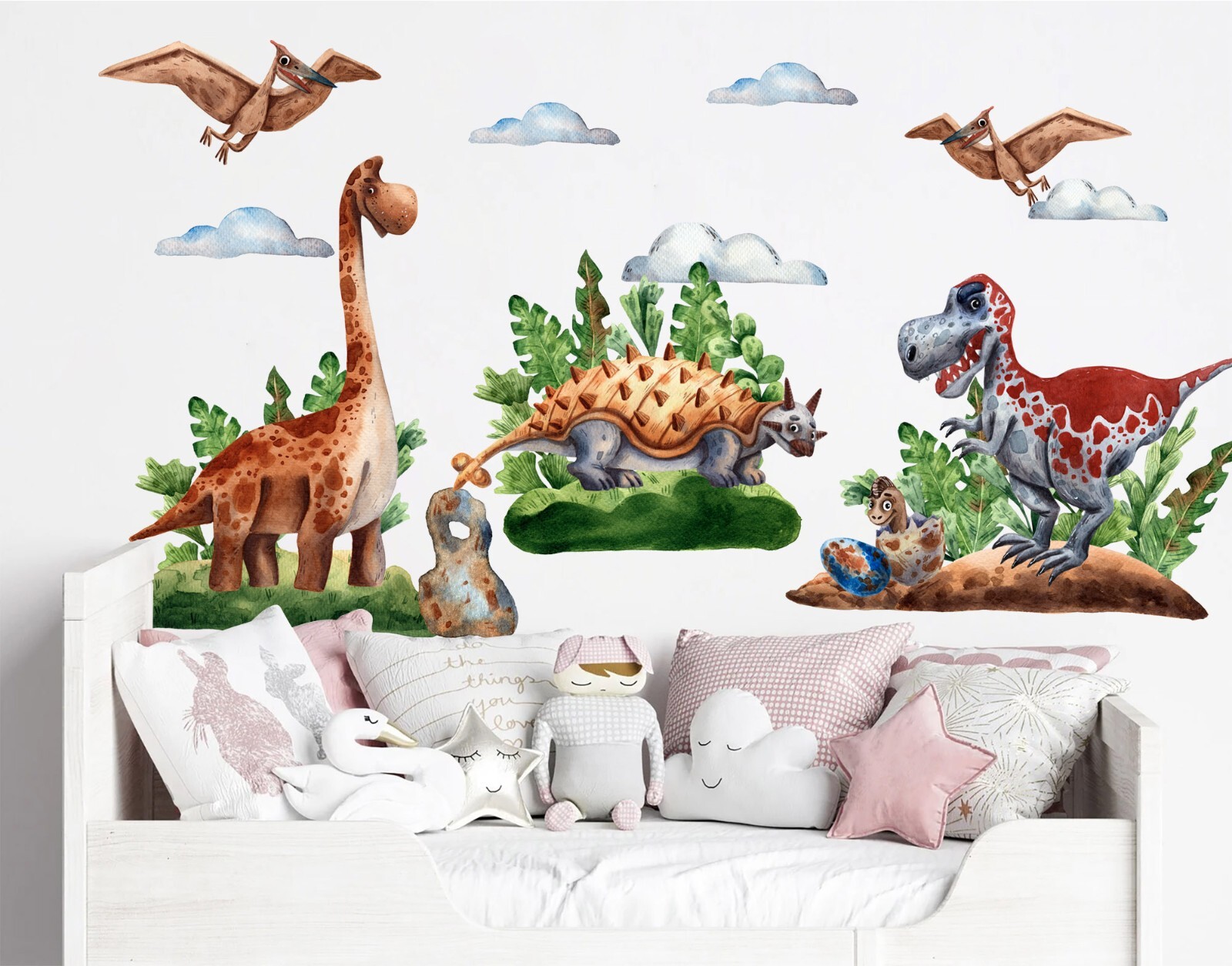 Dinosaurs Tyrannosaurus rex Jurassic Park coconut tree Wall Decals Stickers