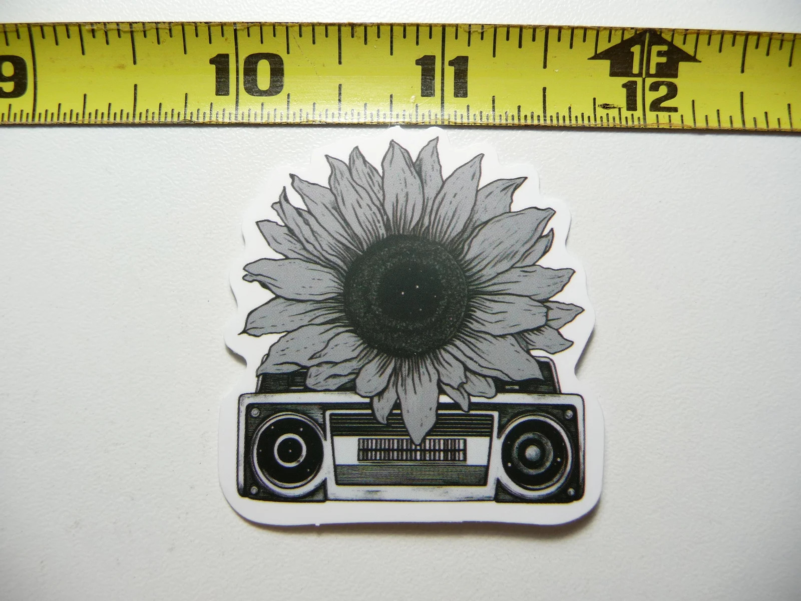 STEREO BOOMBOX SUNFLOWER SMALL STICKER DECAL NATURE OUTDOORS FUN CALMING