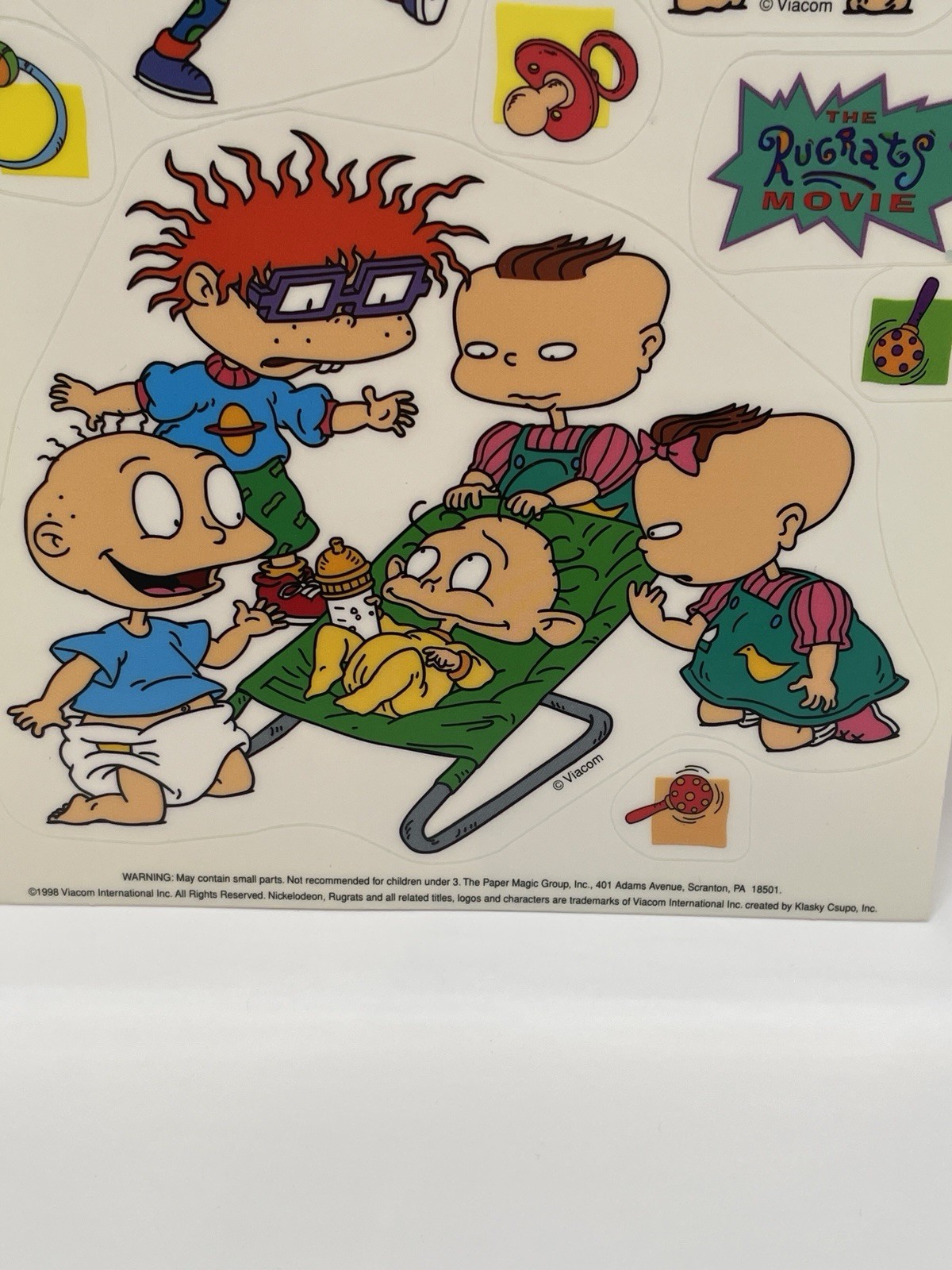Vintage RUGRATS 1998 Nickelodeon Static Cling Window Decorations Tommie, Chuckie