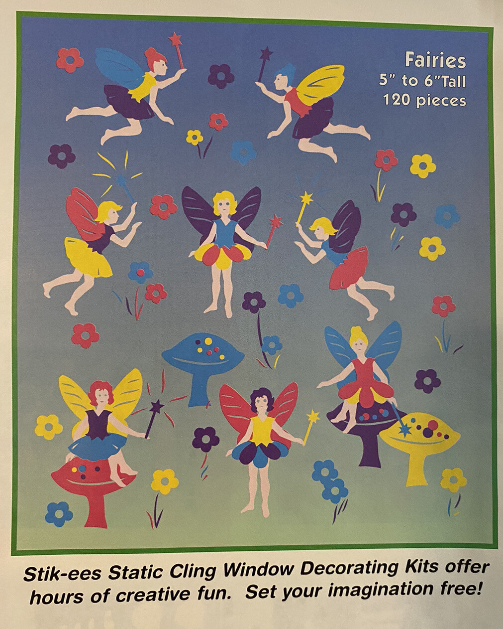 Fairies Vintage Stik-EES Vinyl Decals Window Clings Magical Fairyland Fun Girls