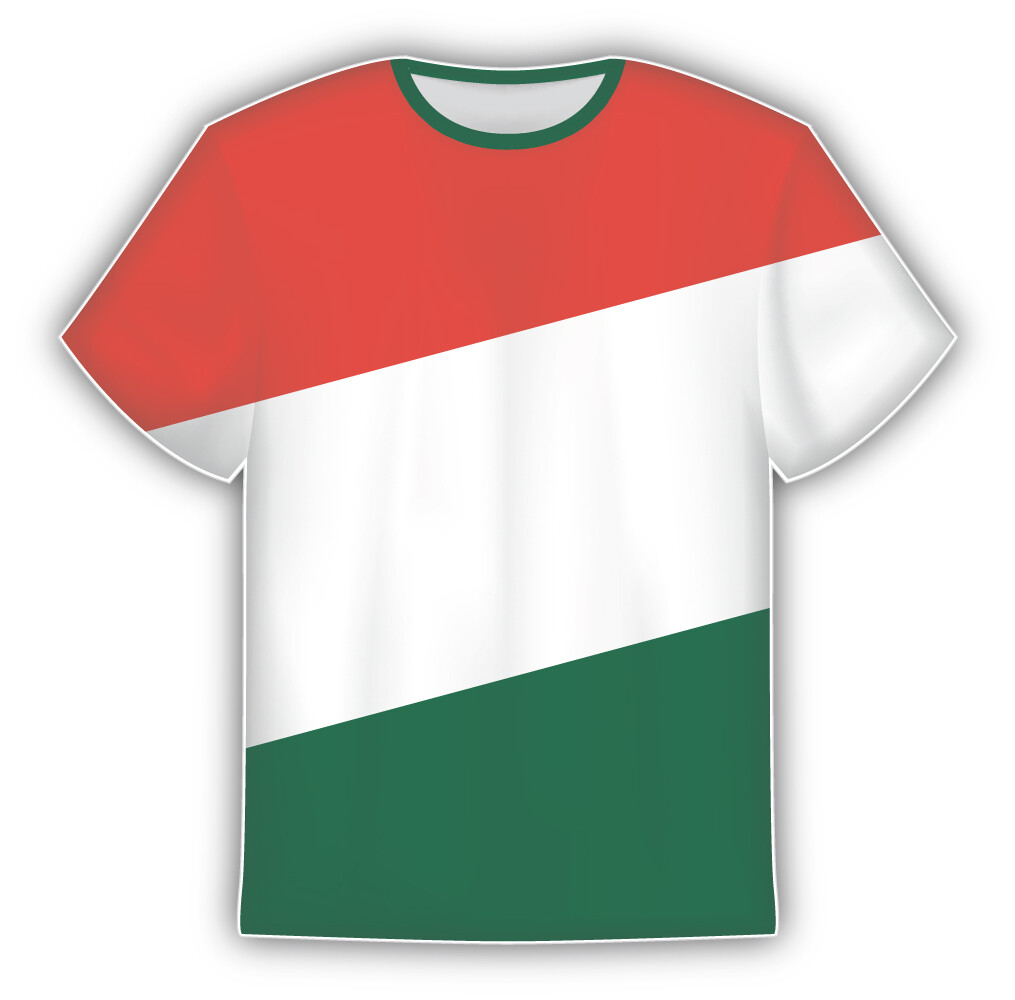 Hungary Flag Sticker In The Form Of T Shirt Vinyl Sticker Decal
