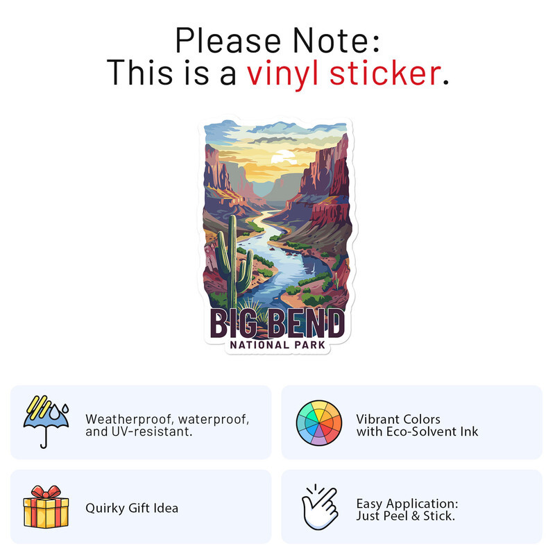 Retro Big Bend National Park Vinyl Decal Car Bumper Sticker
