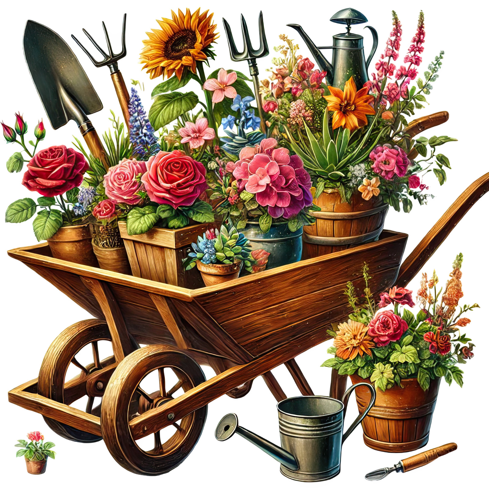 Wall decal sticker garden 18 x 18 cm large