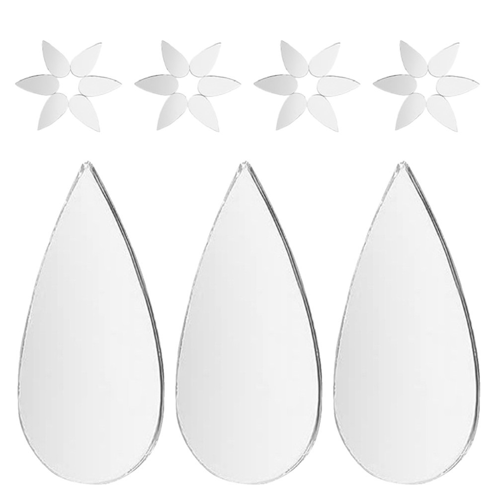 200 Pcs Acrylic Water Drop Wall Sticker Hanging Mirror Mini Mirrors for Crafts
