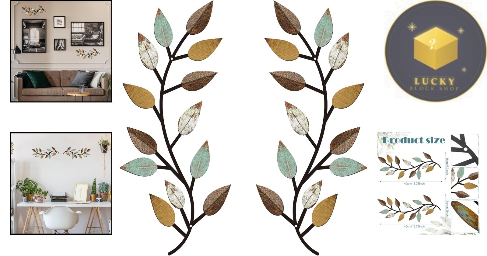 Modern Retro Leaf Metal Wall Art Set – Stunning Decorative Accents for Any Room