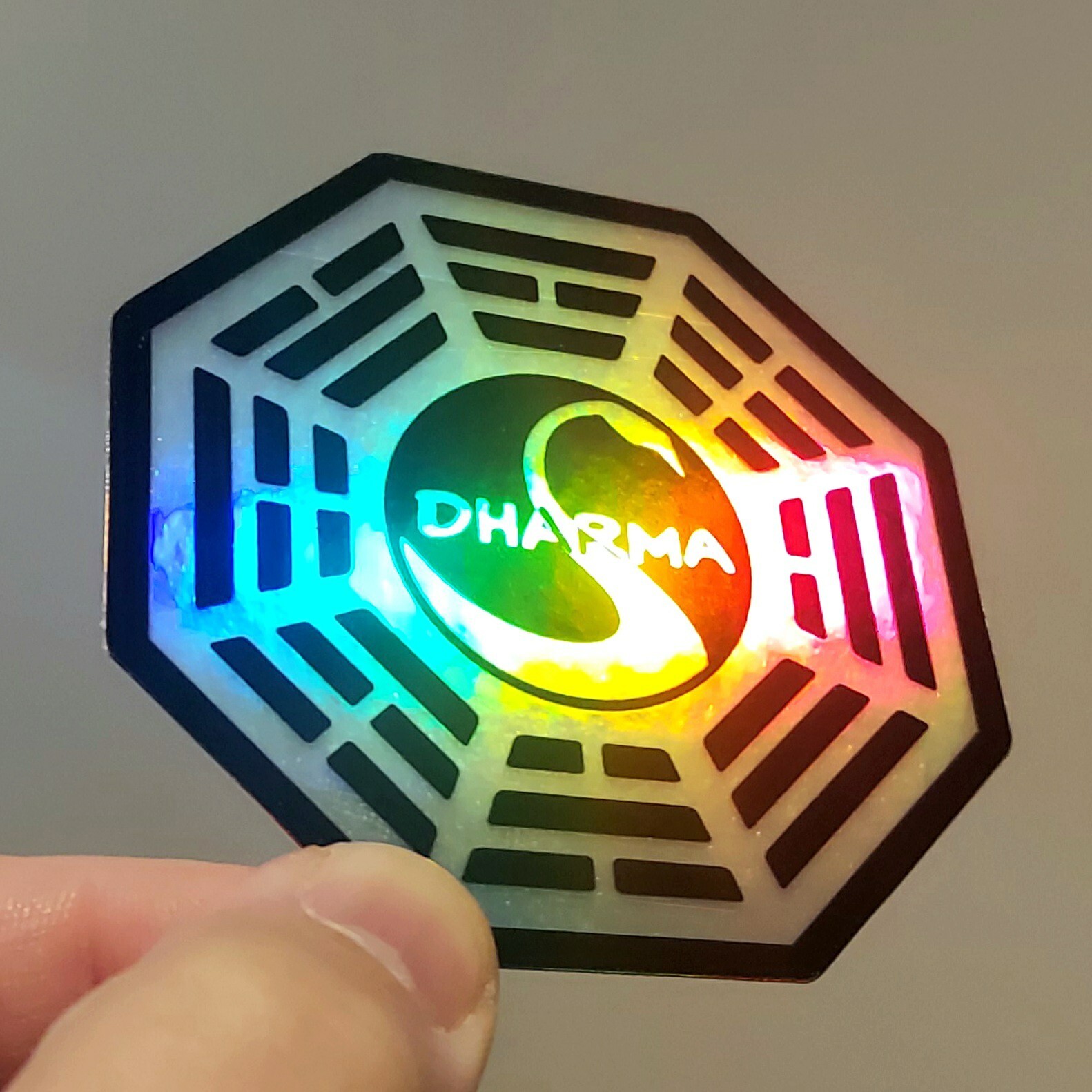 LOST Dharma Initiative SWAN Station Reflective Holographic Holo Decal / Sticker