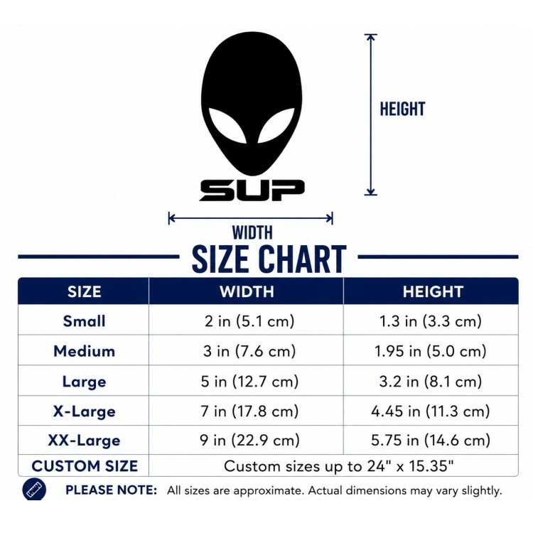 Alien Head SUP Vinyl Decal Sticker – UFO Area 51 Extraterrestrial Sci‑Fi Truck