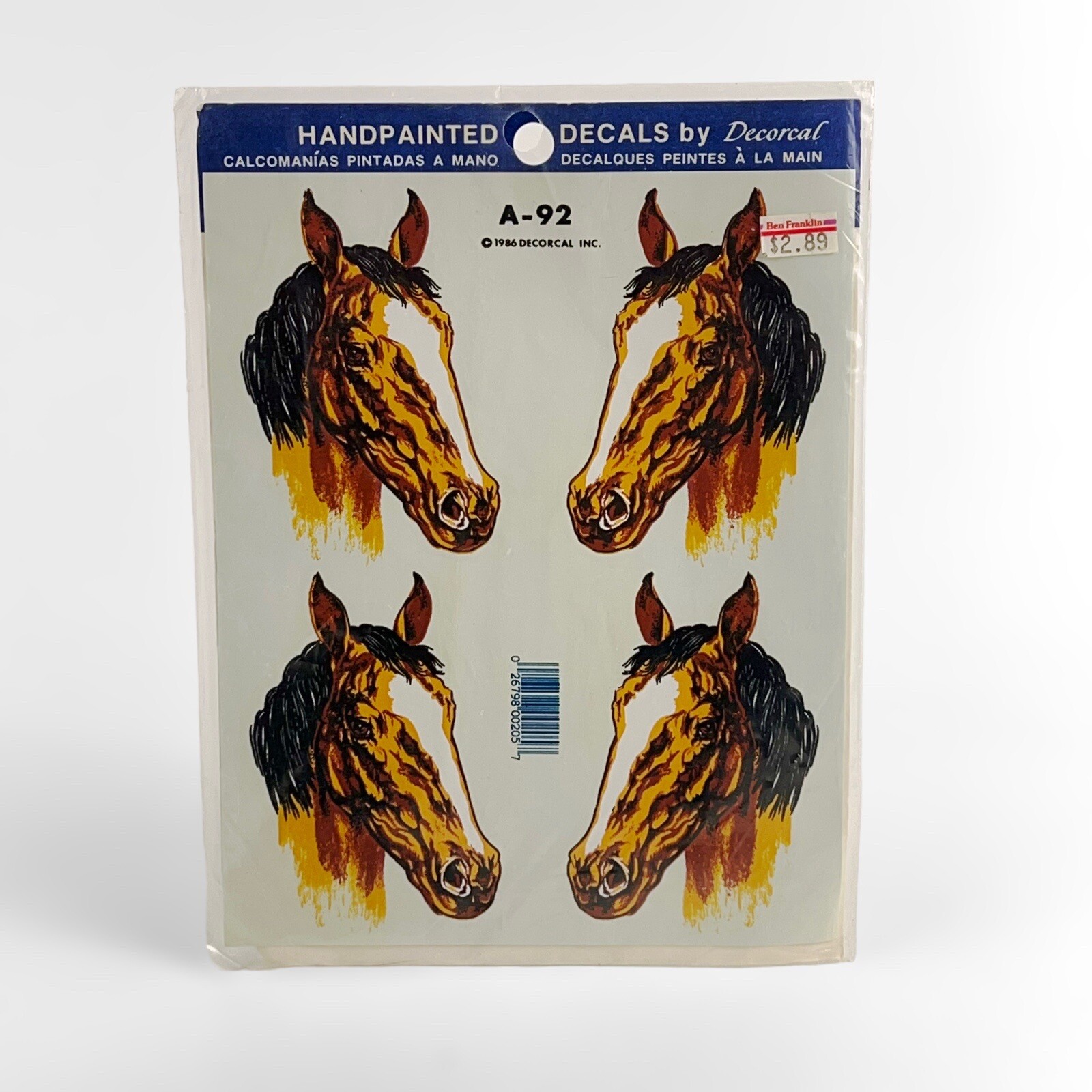 Vintage Western Horse Decal NIP New Decoral 1986 Handpainted