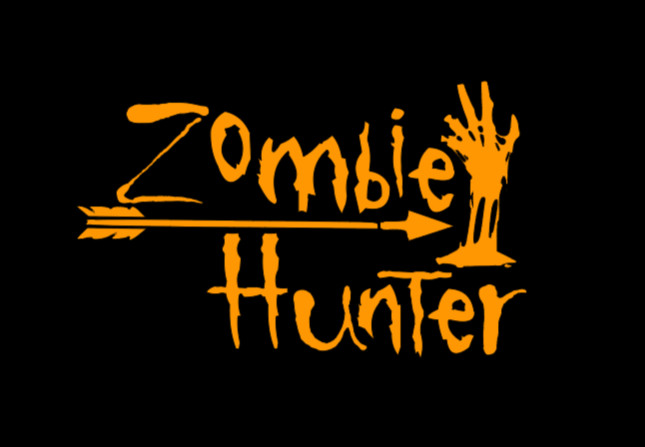 Zombie Hunter Vinyl Decal Removeable Permanent Cling Ironon Windows, Walls fun