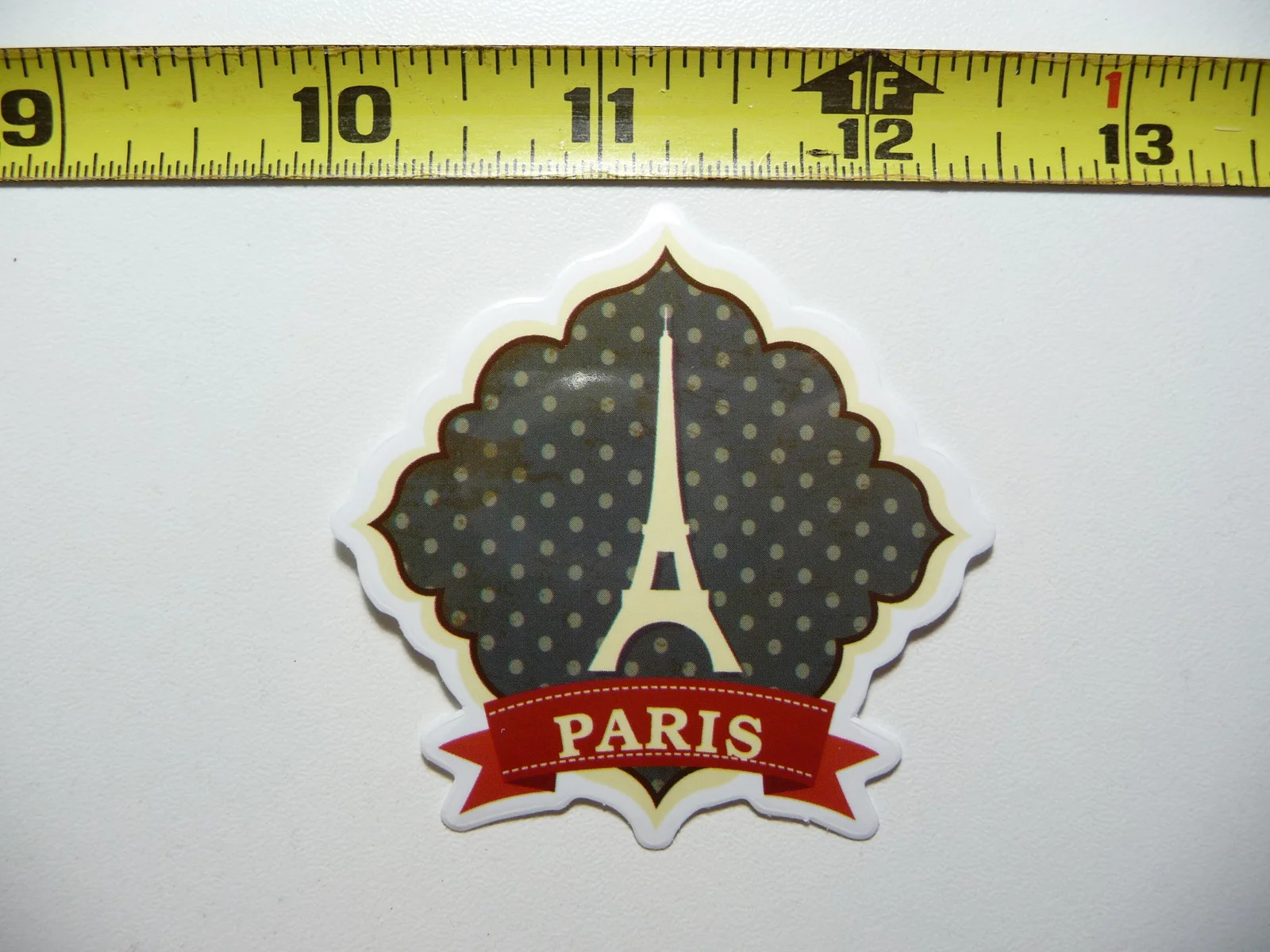DOTTED BACKGROUND EIFFEL TOWER SMALL STICKER DECAL TRAVEL VACATION ON HOLIDAY