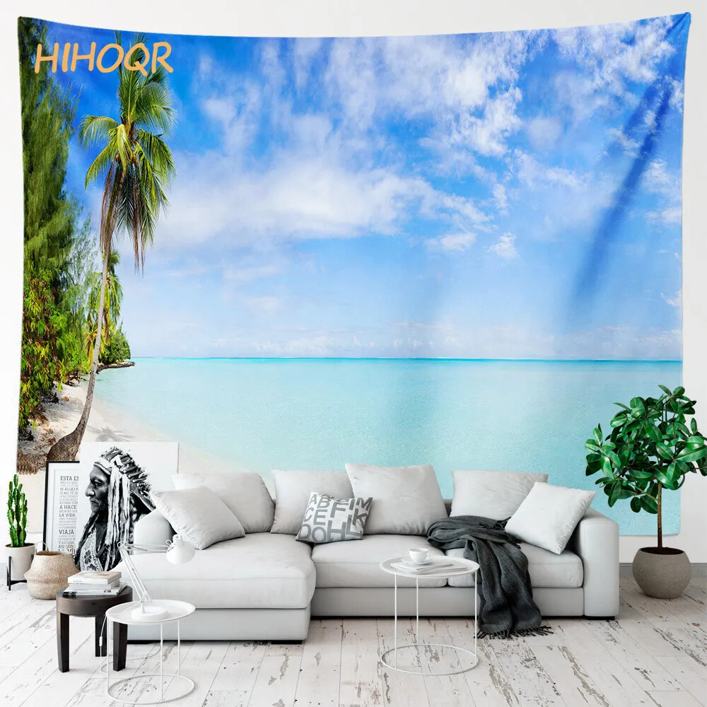 Palm Tree Large Cloth Wall Tapestry Aesthetic Room Decor Hippie Boho Landscape