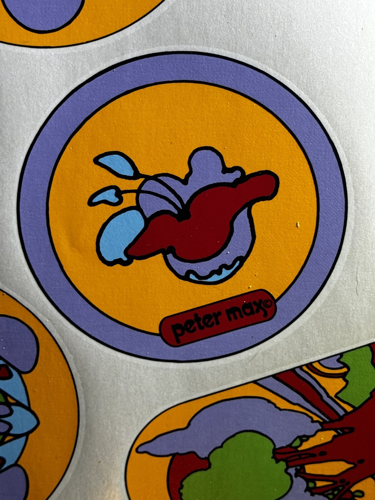 Peter Max Flower Power Decal 1970 Cookware Decals Hippie Groovy Kitchenware