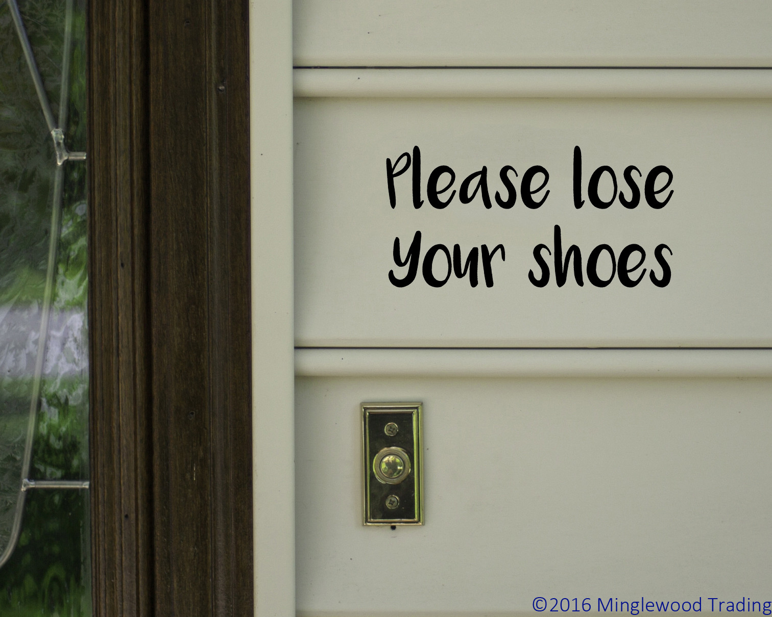 PLEASE LOSE YOUR SHOES Vinyl Sticker – Porch Greeting – Die Cut Decal