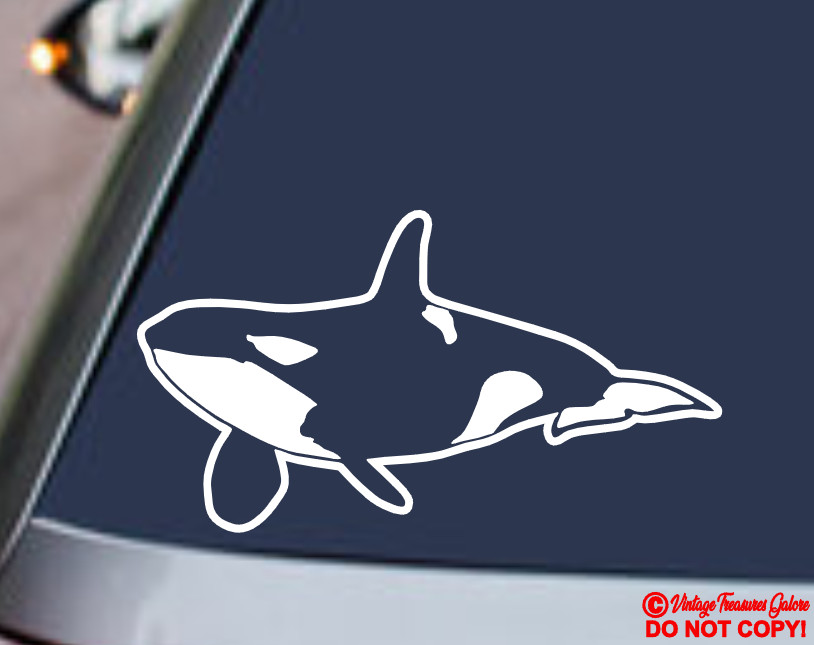 ORCA KILLER WHALE Vinyl Decal Sticker Car Rear Window Wall Bumper Sea Life World