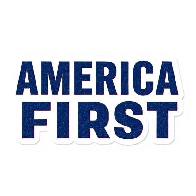 Patriotic America First Sticker with Stars USA Conservative Political Decal