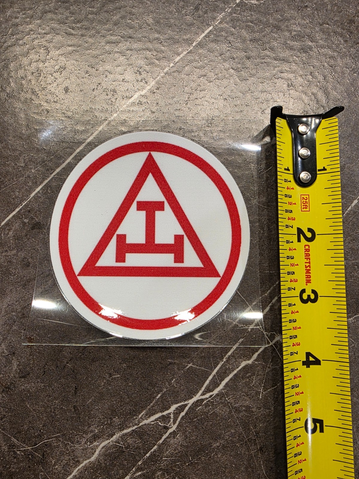 Royal Arch Mason Triple Tau Decal | Masonic RAM Red Symbol UV DTF Sticker