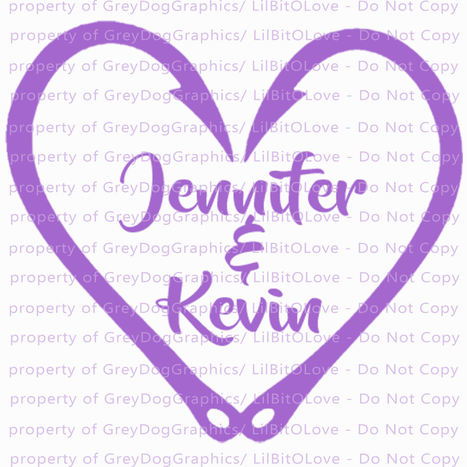 Custom Fish Hook Heart Personalized with Couple's Names Vinyl Decal Sticker