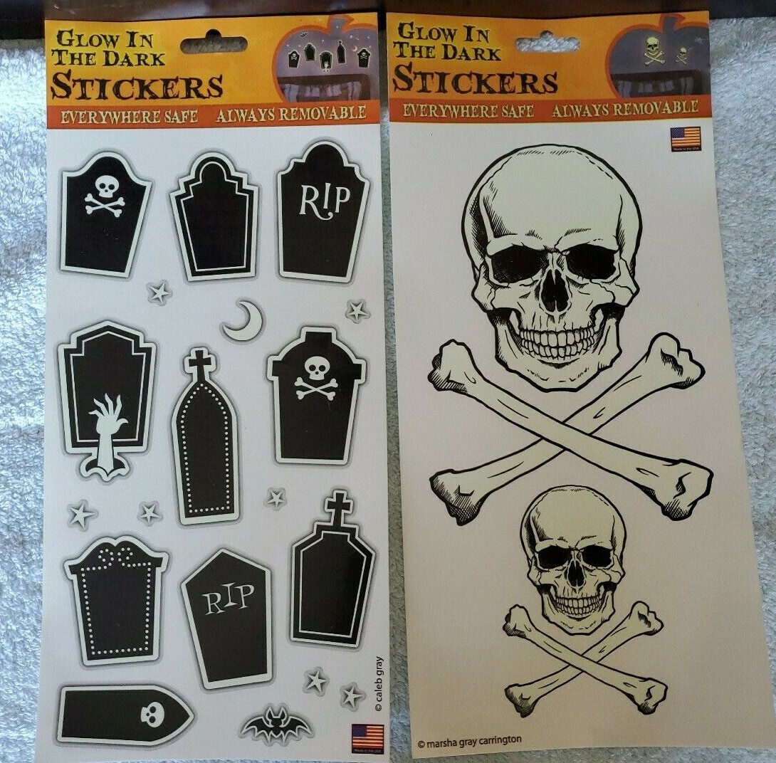The Peel People Glow in the Dark Removable Halloween Stickers 7 Sheets