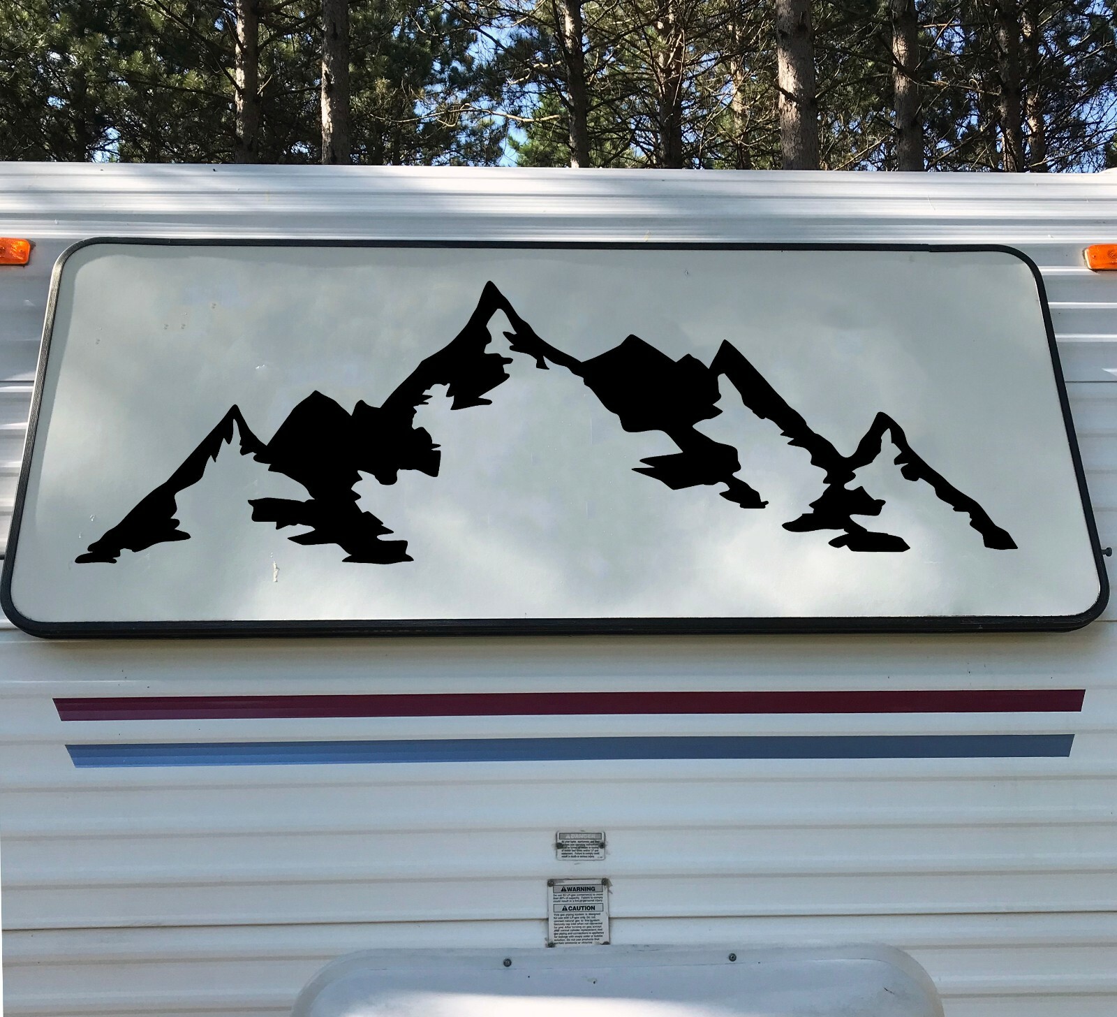Mountains Vinyl Decal V2 – Range Peaks Snow Camping Hiking – Die Cut Sticker