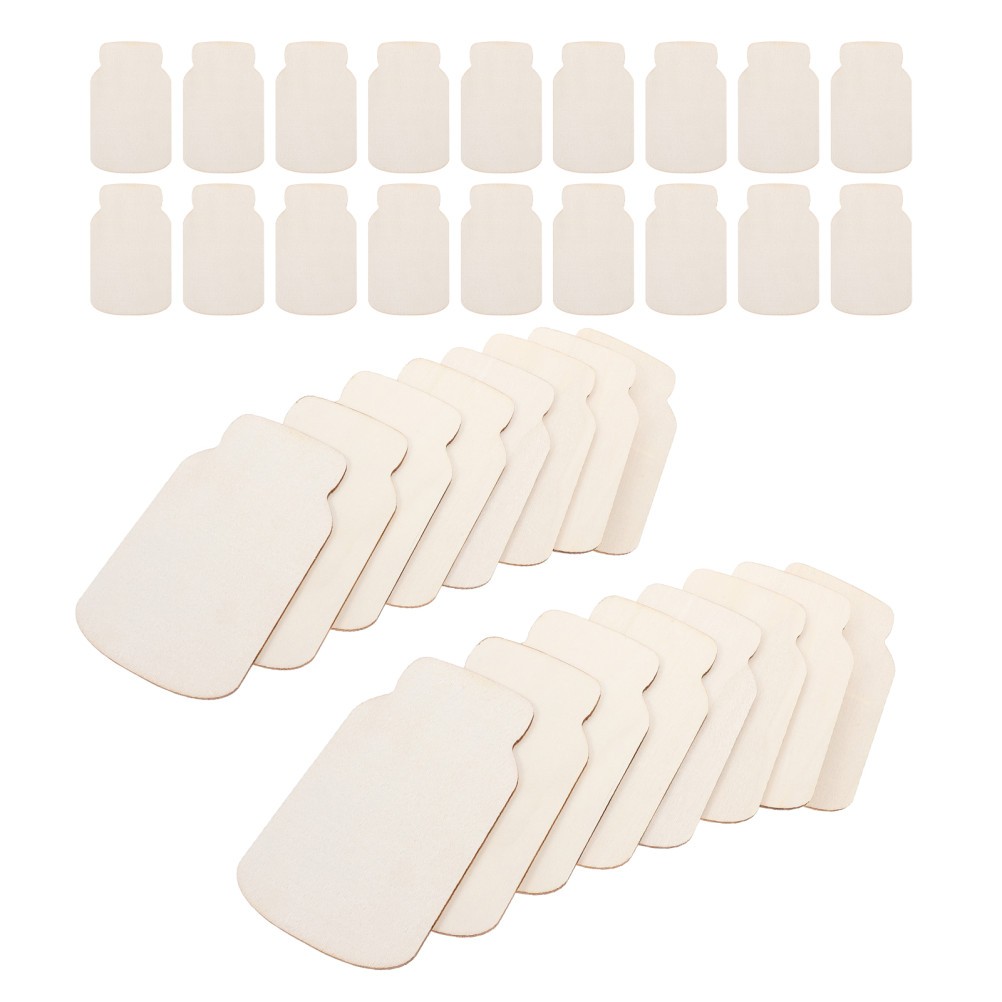 50 Pcs Wood Jar Slice to Paint Blank Farmhouse Signs Wooden Cutout