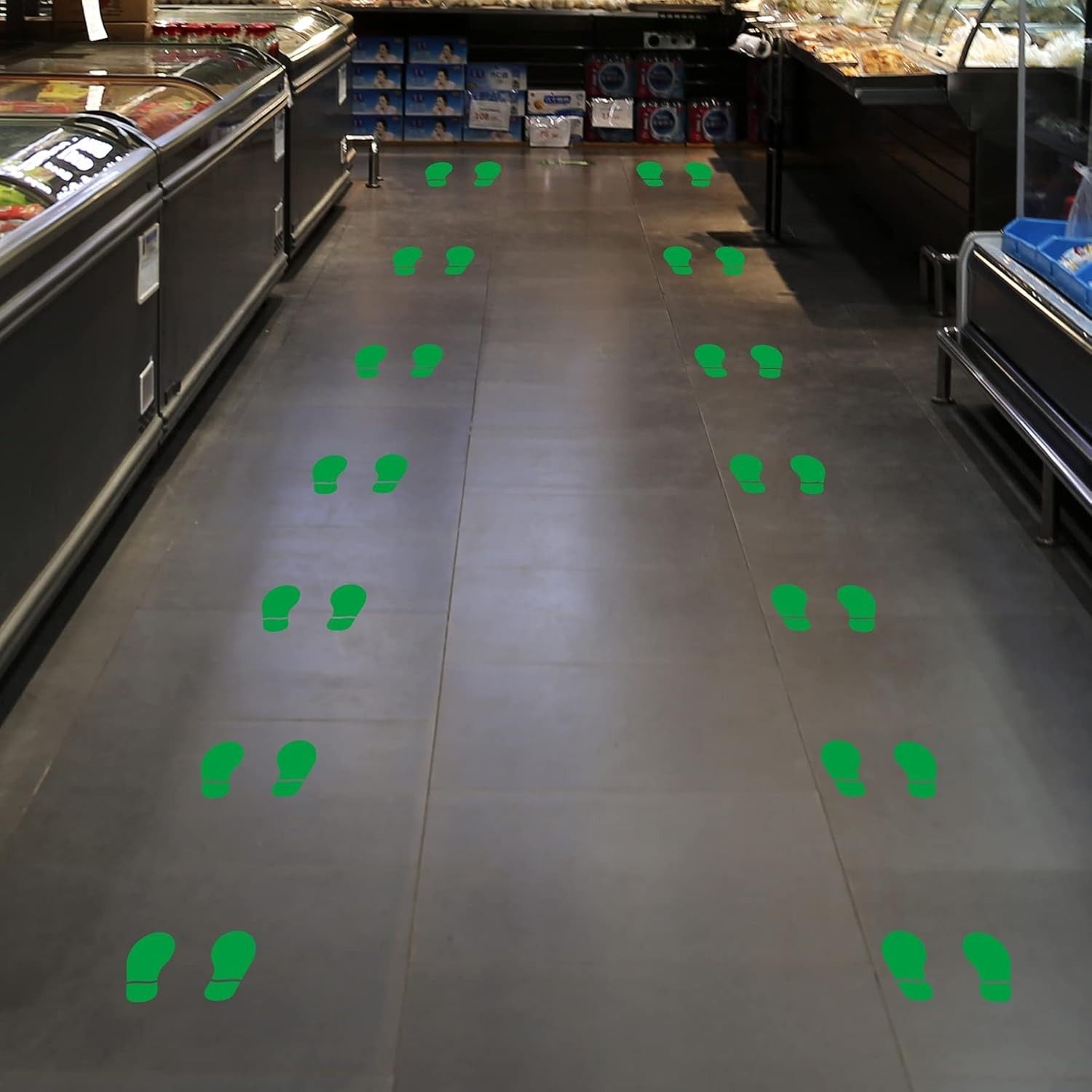 20 Pairs 40 Prints Green Footprints Floor Decals 7 Inch Shoe Stickers Feet Di…