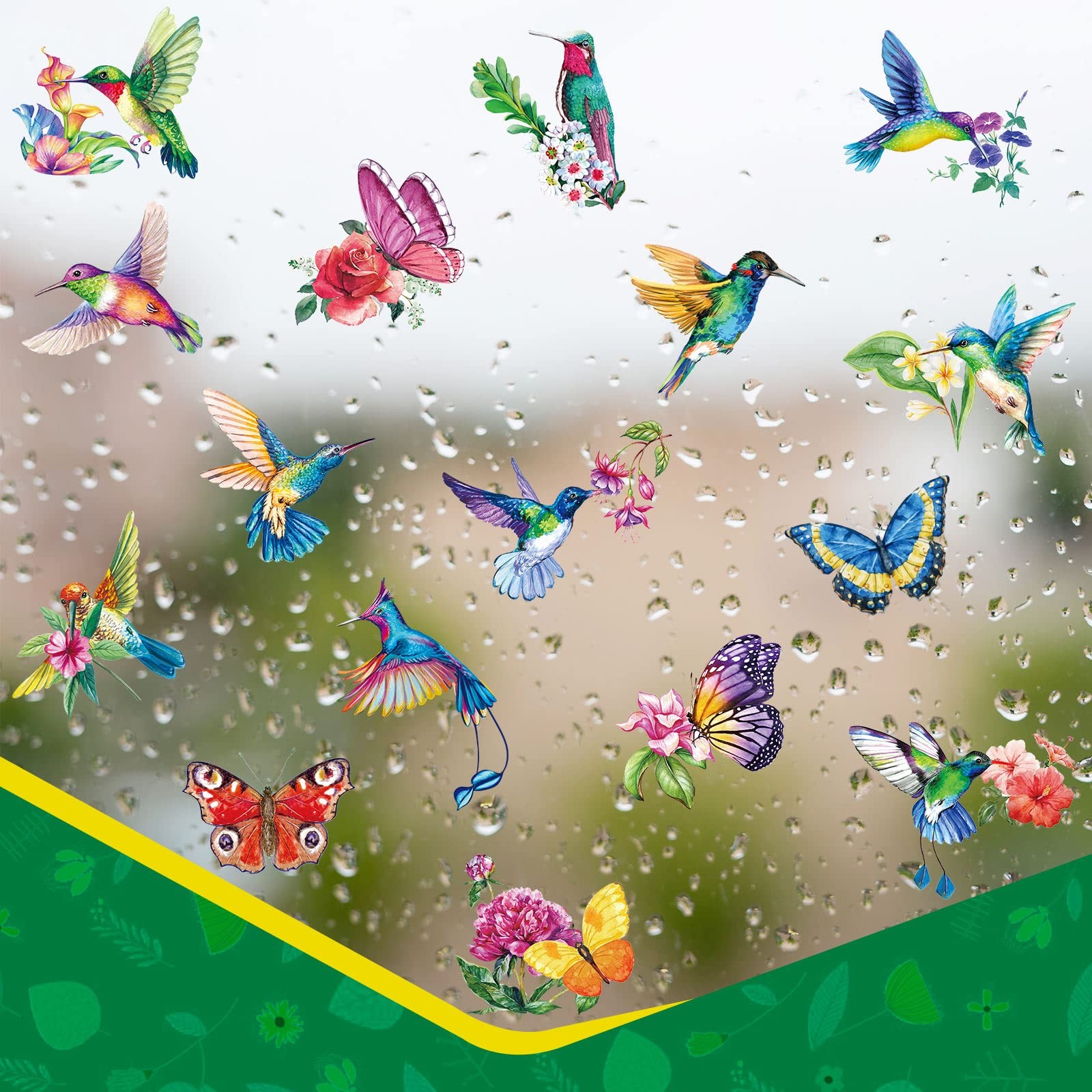 Pajean 32 Pieces Hummingbird Window Clings Anti Collision As Pictures Shown