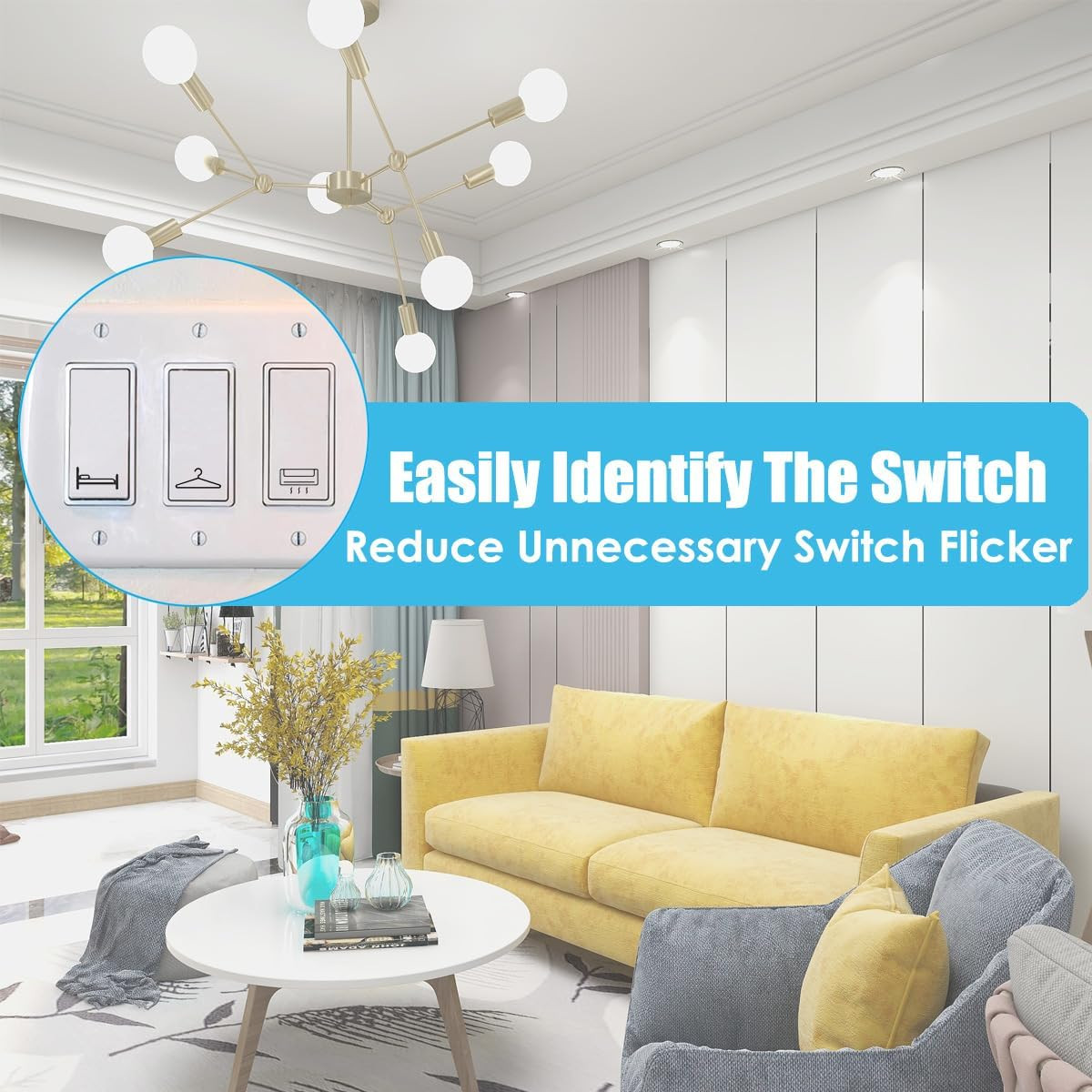 Transparent Waterproof Light Switch Labels – 600 Stickers for Home & Office