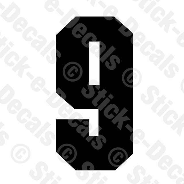 NUMBER 9 NINE Vinyl Die Cut Decal Sticker – RACING NUMBER – RSD