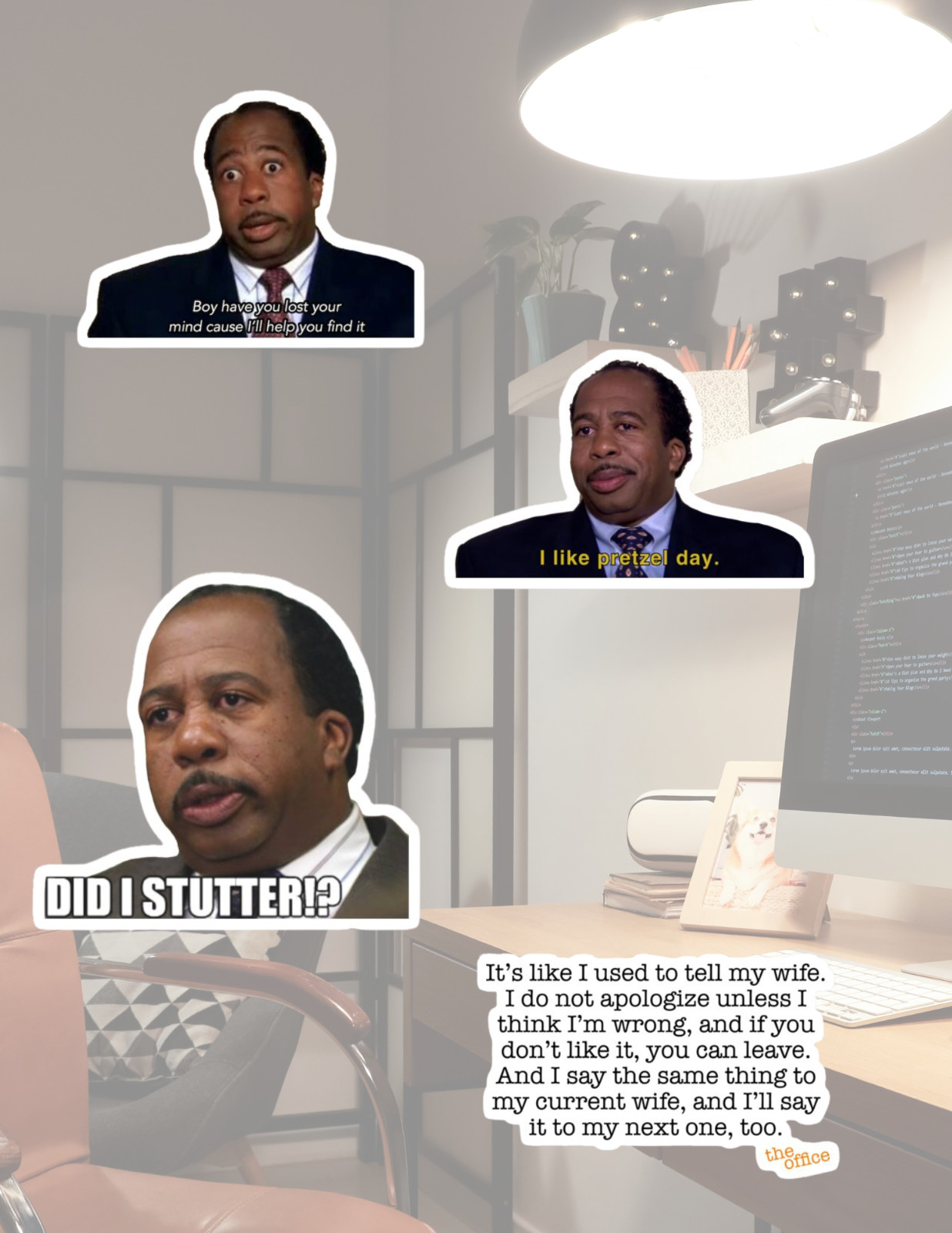 Stanley The Office 4pc Sticker Pack