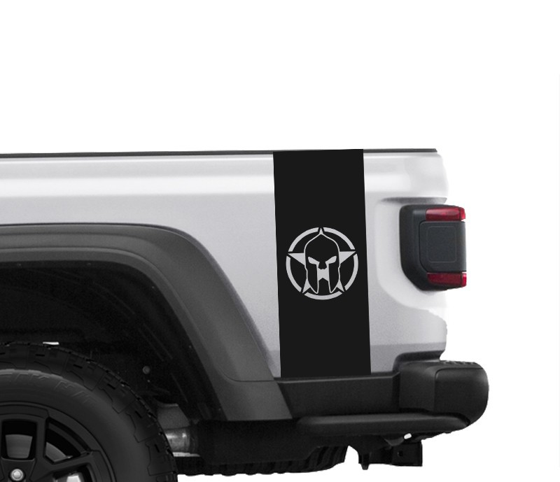 Fits 2018-2025 Jeep Gladiator Bedside Stripe Decal sticker with Star Graphic
