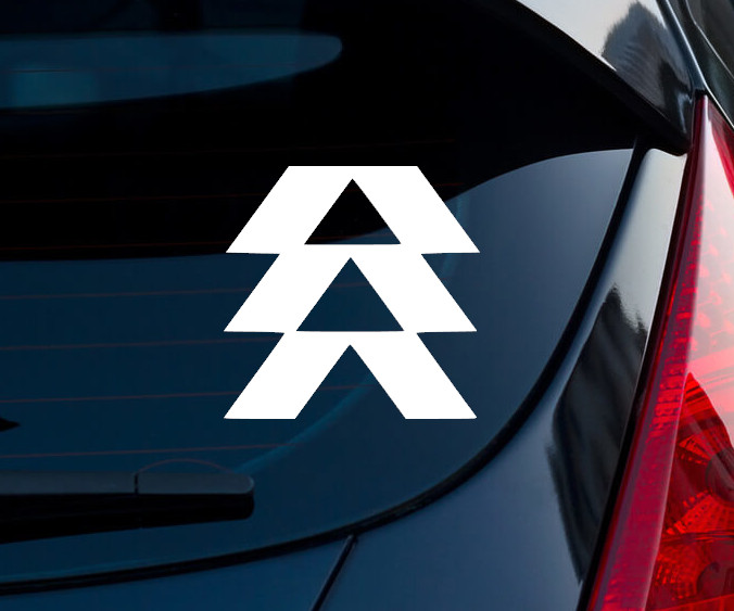 Destiny Hunter Logo Indoor Outdoor Matte White Vinyl Decal 3"x3"