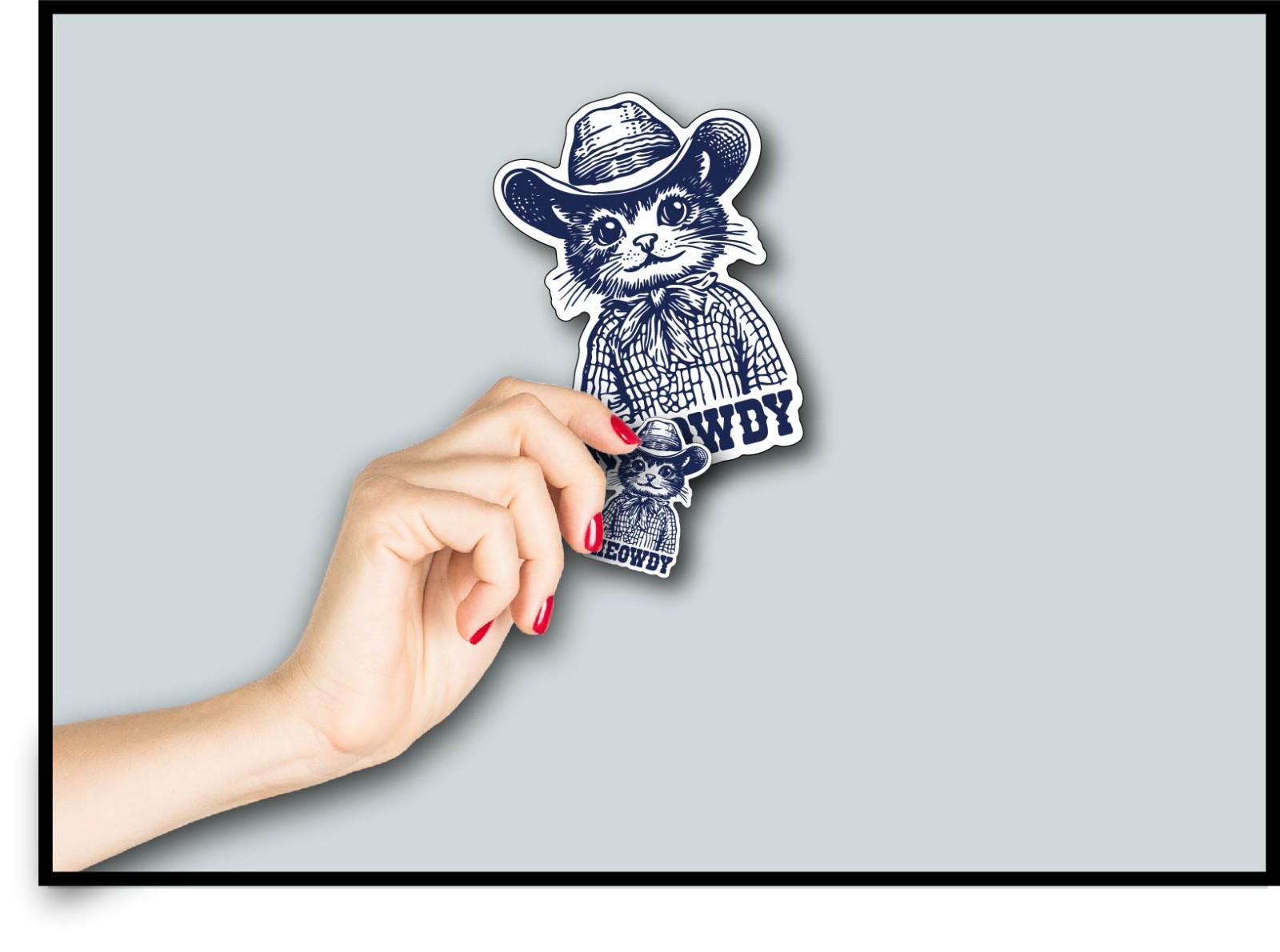 Meowdy Cat Decal Sticker Cowboy Hat Western Country Vibes Kitty Decor Pardner