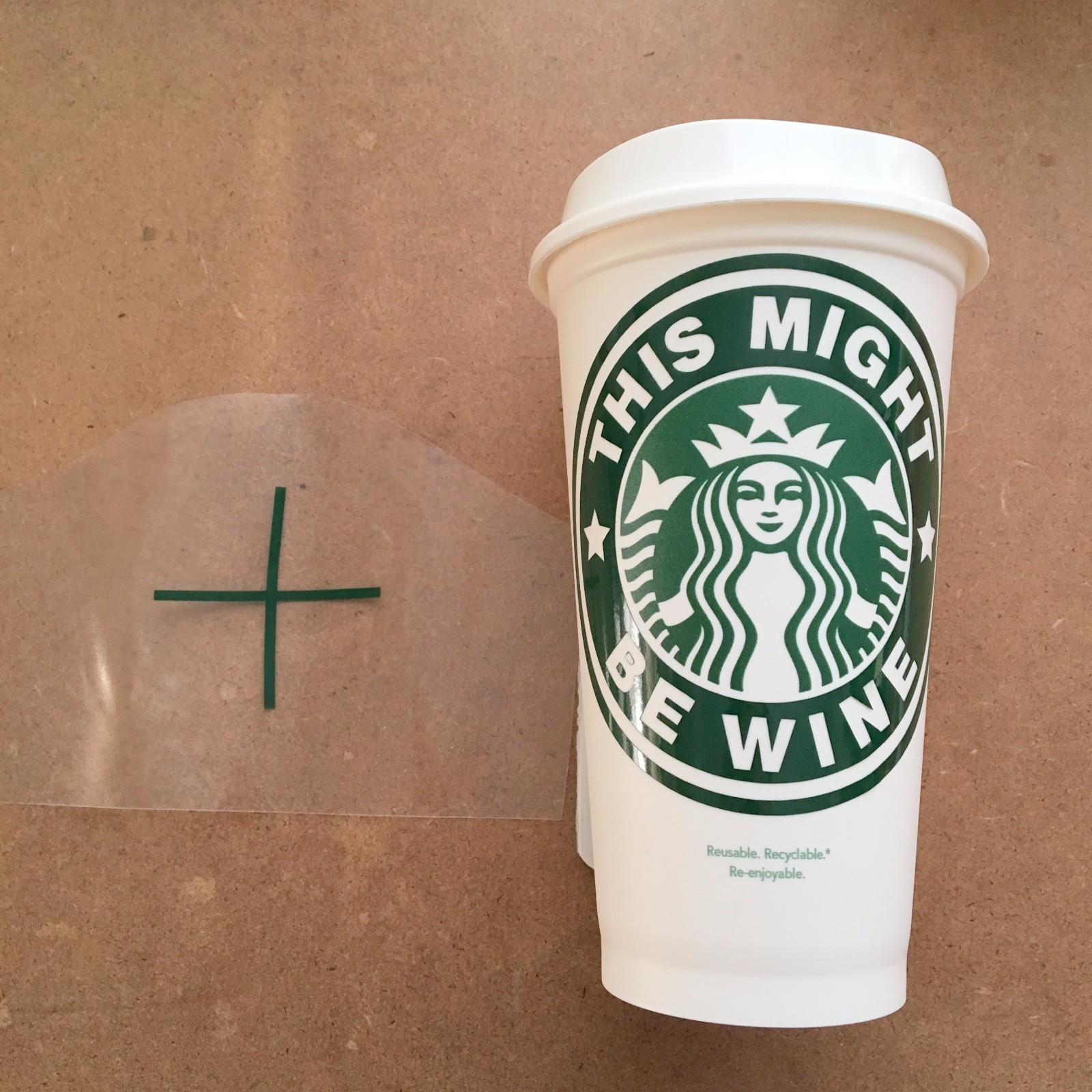 This Might Be Wine DIY Funny Starbucks Coffee Cup Decal Sticker