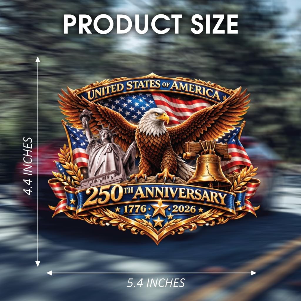 2pcs 250th Anniversary USA Car Decal Sticker, Patriotic Bald Eagle 1776–2026 …