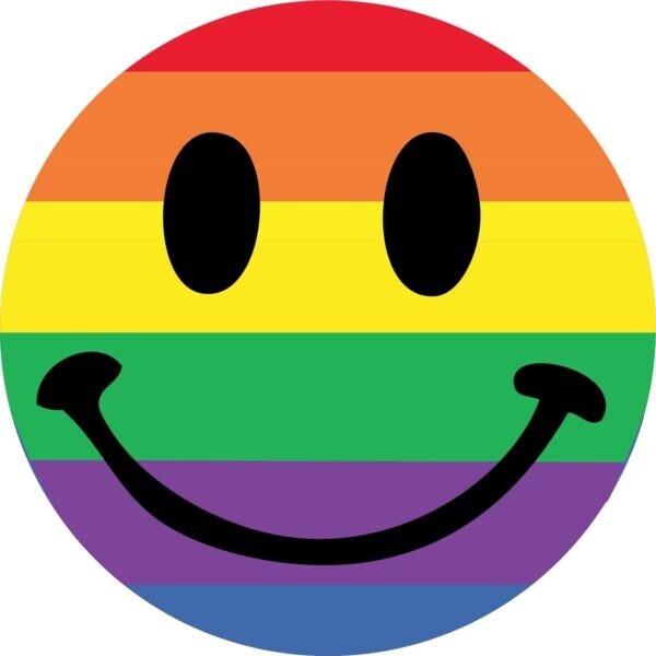 Rainbow Smiley Face LGBTQ Pride Colorful Equality Love Diversity vinyl sticker