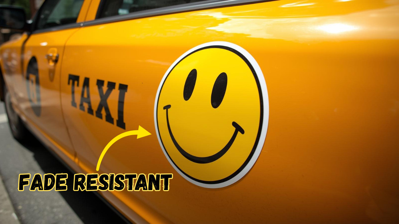 18" JUMBO/GIGANTIC/XTRA-LARGE Vinyl Happy Face Sticker Decal 18" Diameter!
