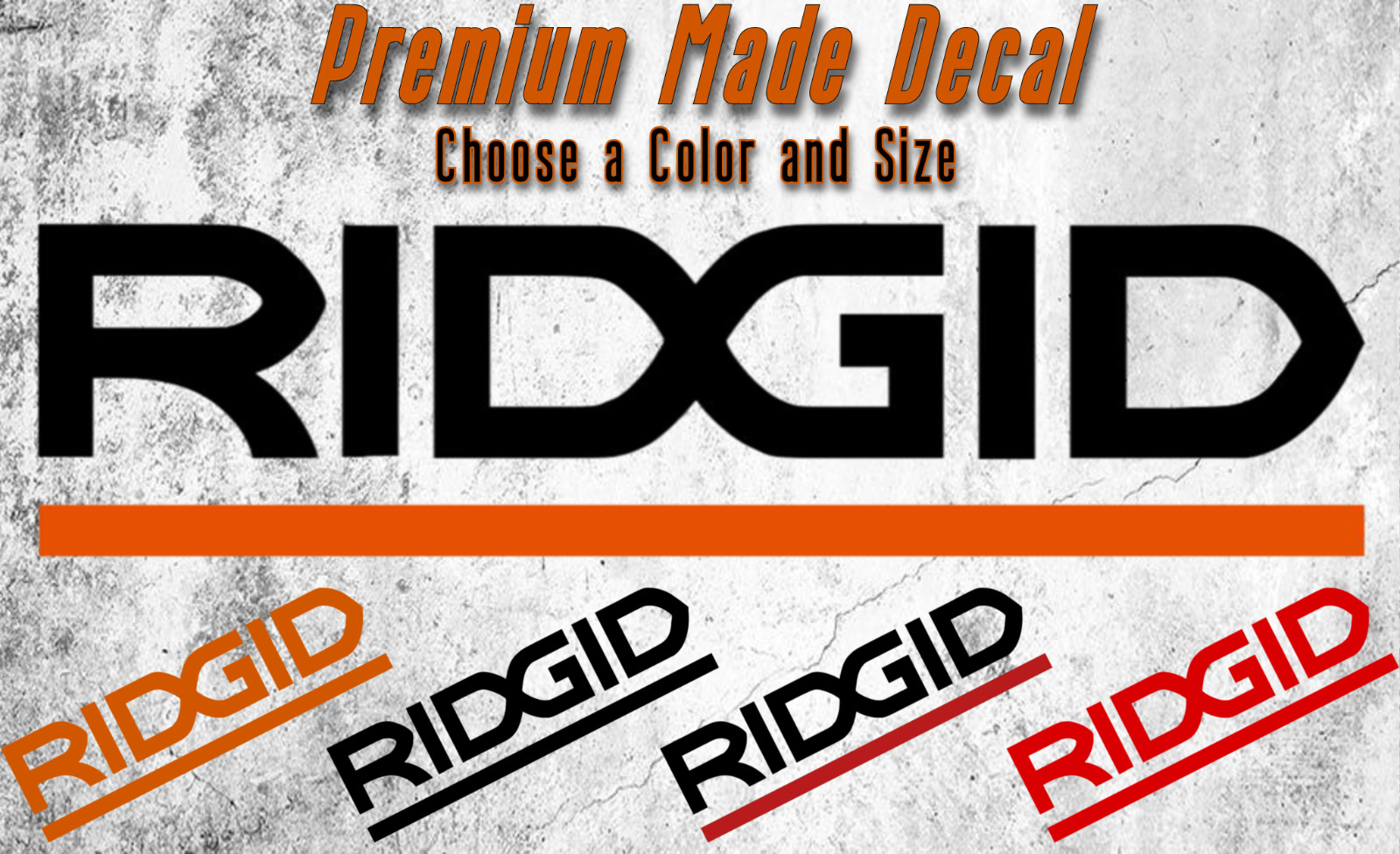 Ridgid Decal Sticker 5.5" 7.5" 11" Tools Box Saw Table Drill Wrench Shop Vac Bit
