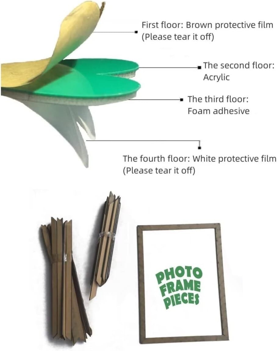 Premium Family Tree Wall Sticker – Acrylic – 57"x81" – 17 Picture Frames