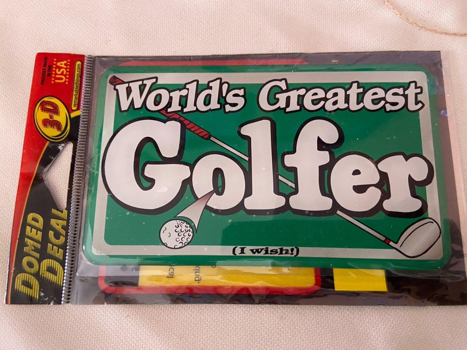 4 DOMED DECAL WORLD'S GREATEST GOLFER 3D Window Sticker Truck Car 5.5" x 3.25"