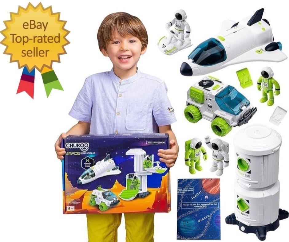 [Upgraded Set] Space Toys for Kids 3 4 5 6 7 8, Space Shuttle with Rocket Ship T