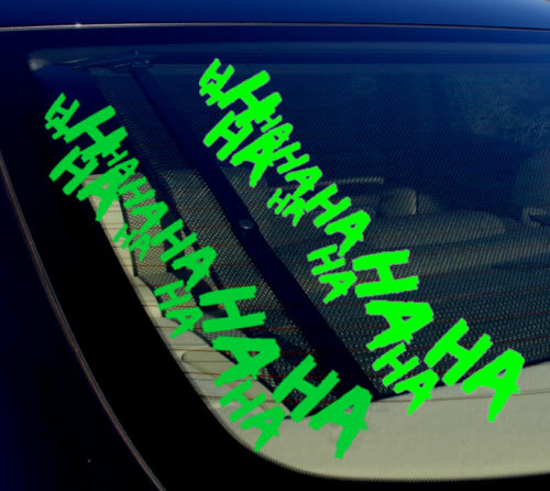 2x Joker Hahaha Serious Super Bad Evil Body Windshield Car Sticker Decal 16" G/G