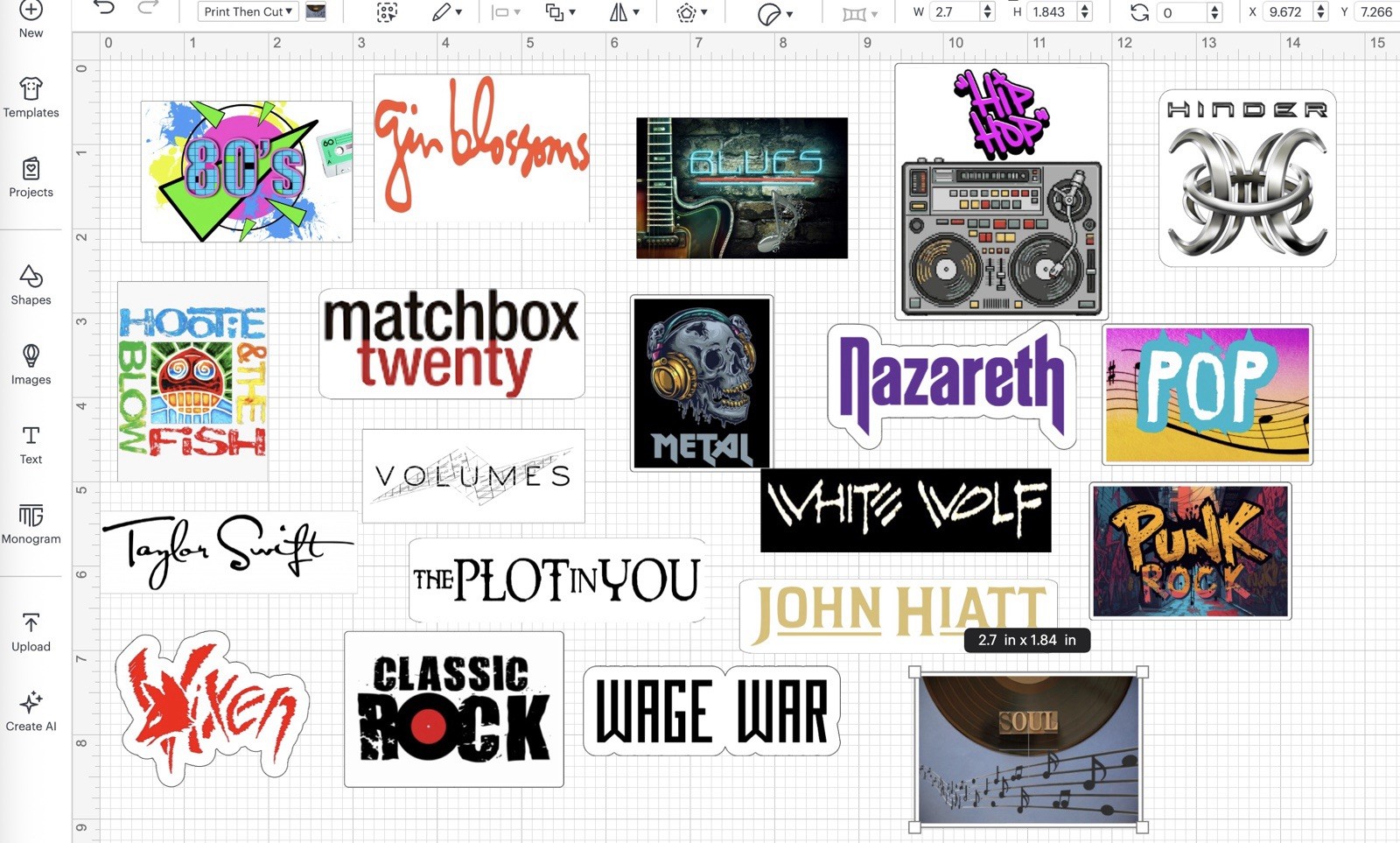 20 Classic Rock Stickers etc w/ Music Genre Stickers Waterproof HOLOGRAPHIC