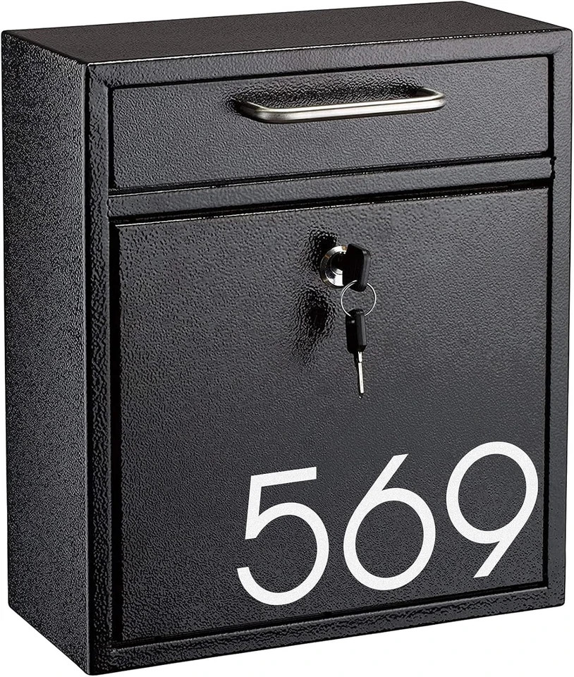 4 Inch Reflective Mailbox Numbers Sticker (0-9, 5 Sets) Modern Number Vinyl Wate