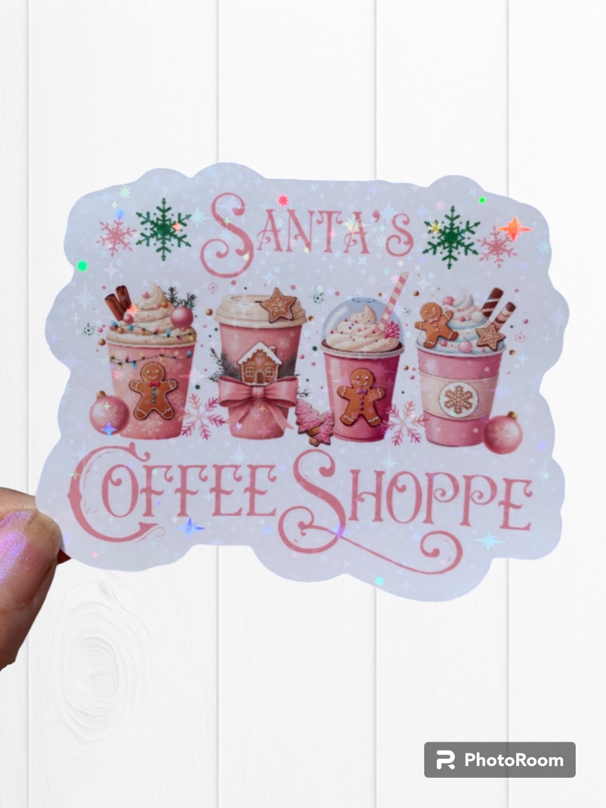 Santa's Coffee Shop Sticker