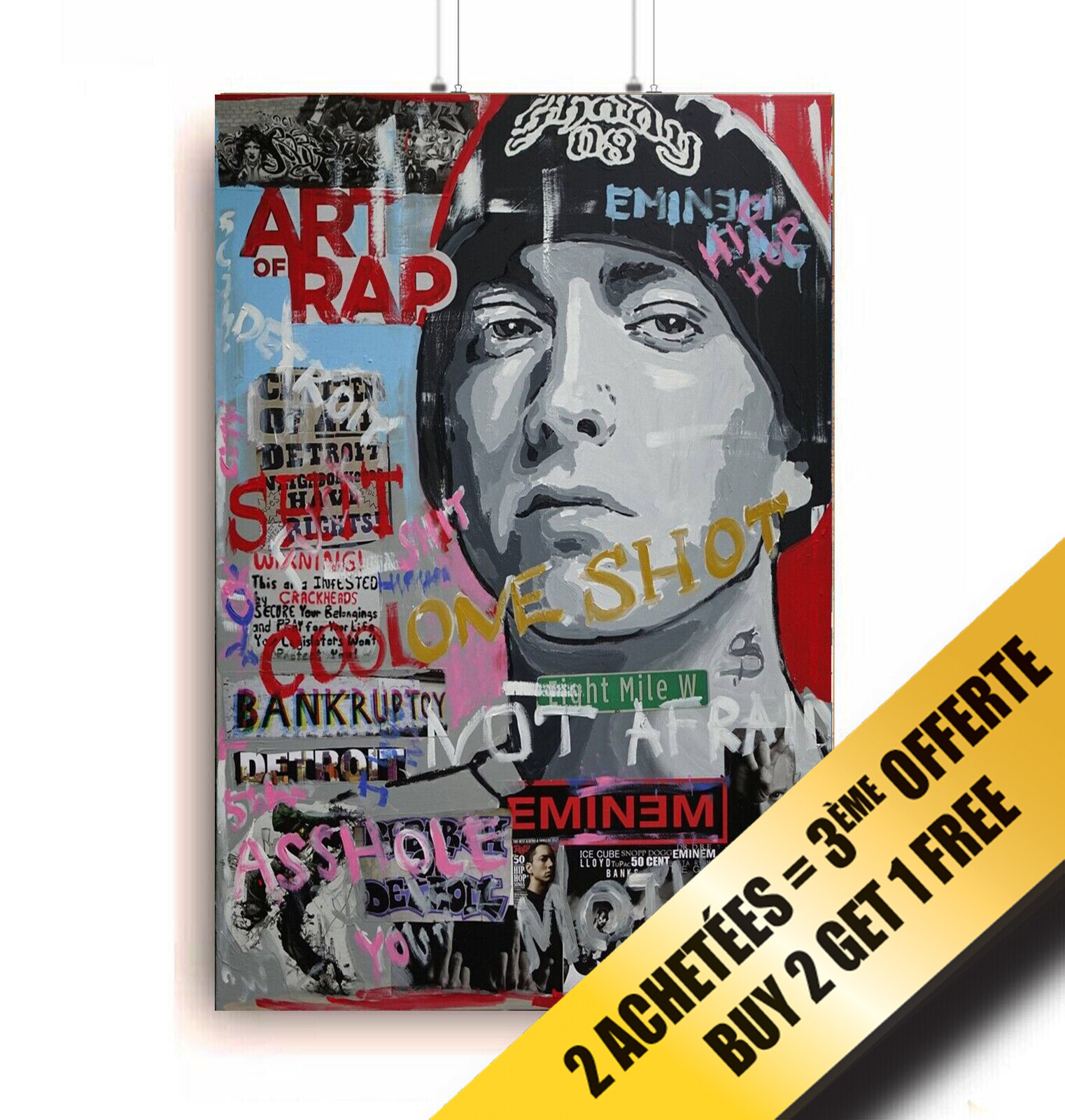 EMINEM Poster HIP HOP Pop Art RAP Graffiti Style Banksy A3 A4