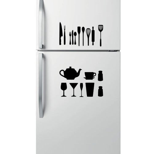 Cooking Tool Set Vinyl Decal Sticker for Kitchen Wall Window Door Fridge Decor