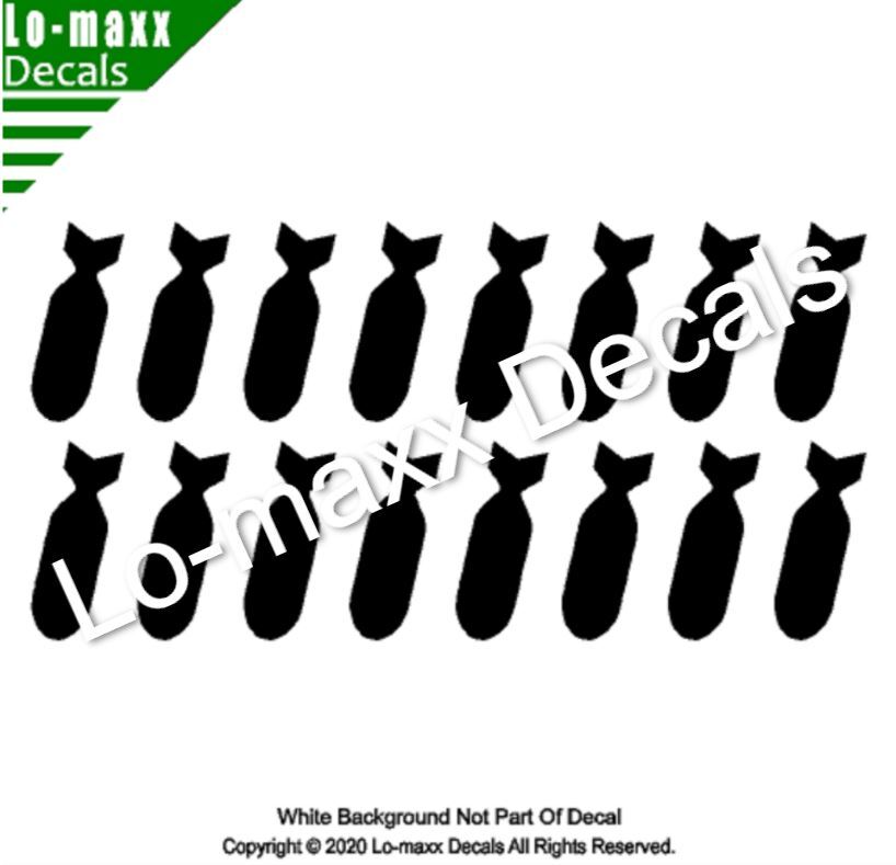 Bombs Fighter Bomber Military WW 2 Car Truck High Quality Die Cut Vinyl Decal