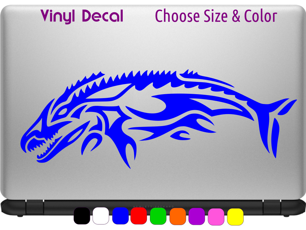 Mosasaurus Tribal Seamonster Jurassic World Decal Wall Window CHOOSE SIZE COLOR