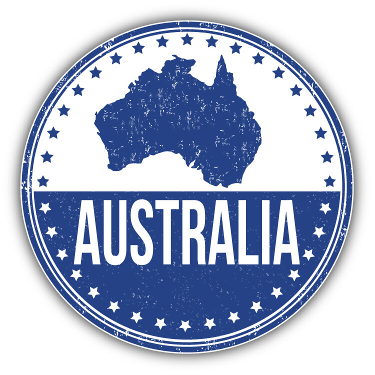 Australia Map Grunge Rubber Stamp Car Bumper Sticker Decal
