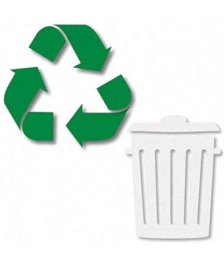 Vinyl Friend Recycle & Trash Decal Stickers Green 2.5 inches Premium Contour Cut